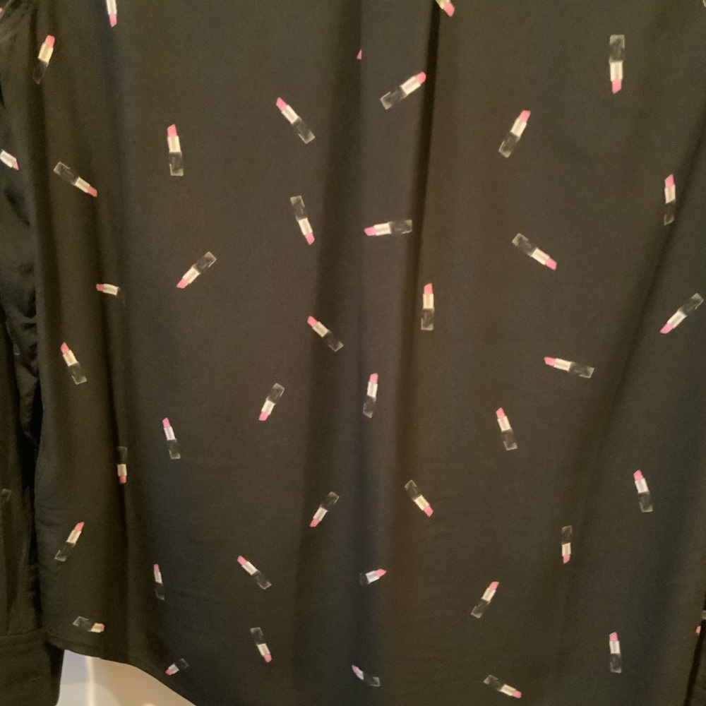 Rails Brand Black Silk Lipstick Button Up Blouse - image 7